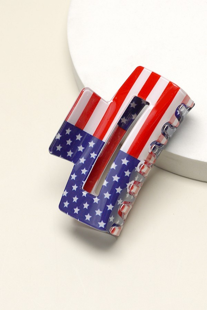 medium flag hair claw