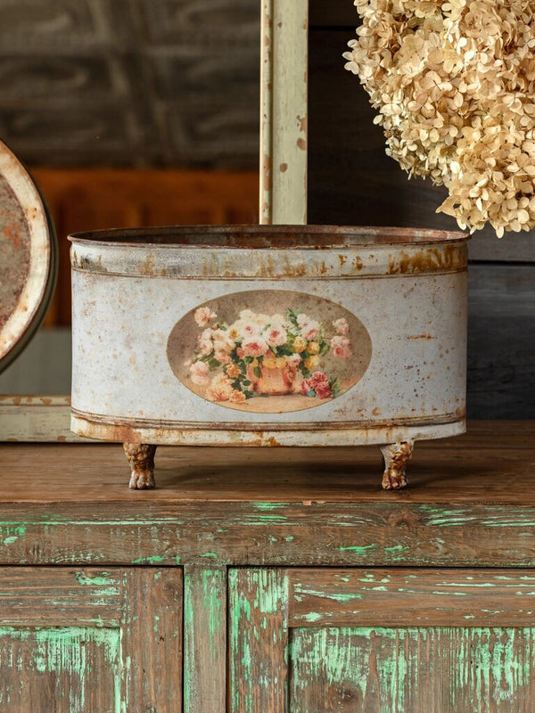 Old Rose Oblong Tole Container