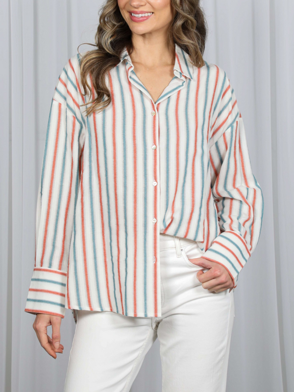 multi blue long sleeve striped shirt