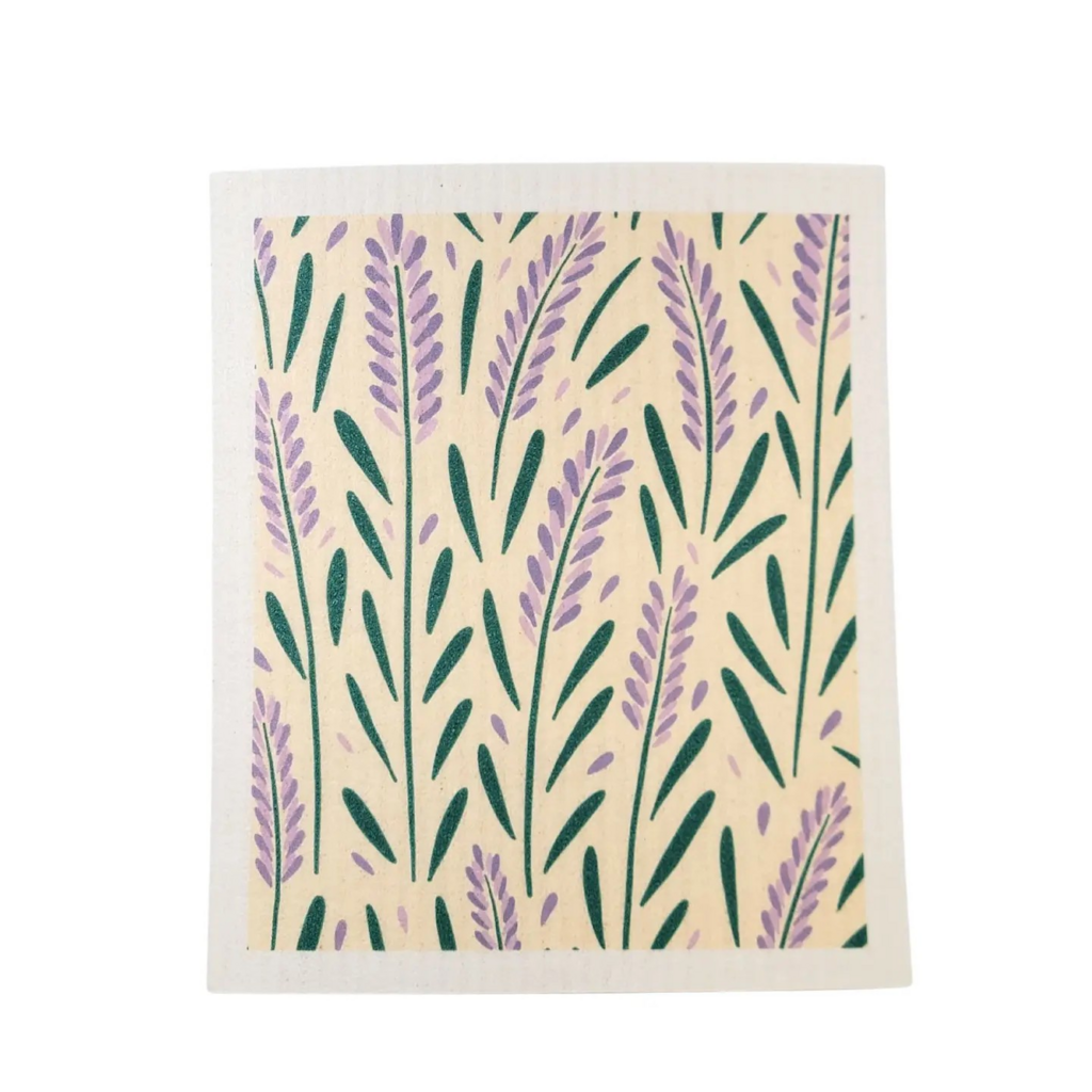 lavender patterned swedish dishcloth