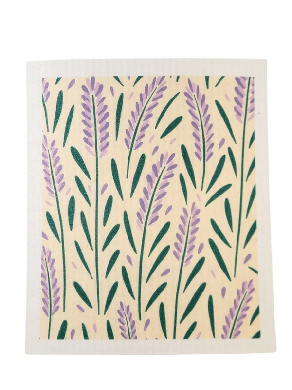 lavender patterned swedish dishcloth
