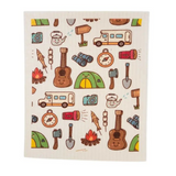 summer RV camping collage swedish dishcloth
