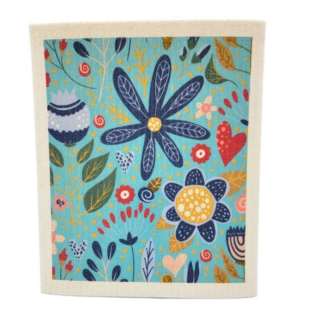 farmhouse spring flowers swedish dishcloth