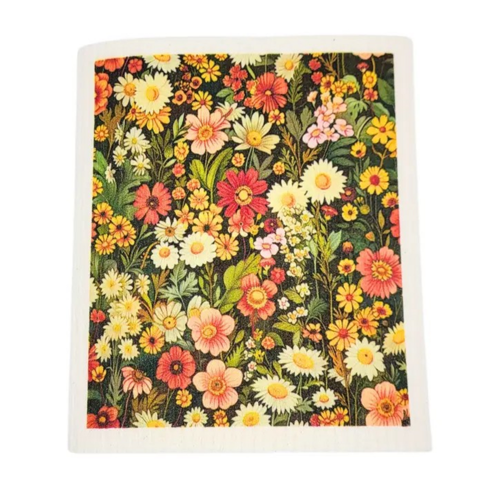 summer wildflower pasture swedish dishcloth