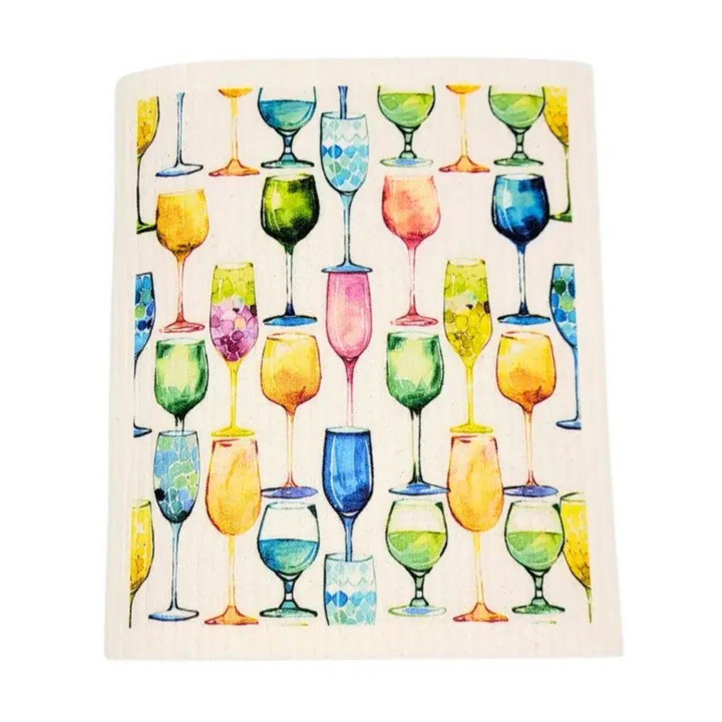 wine glass swedish dishcloth