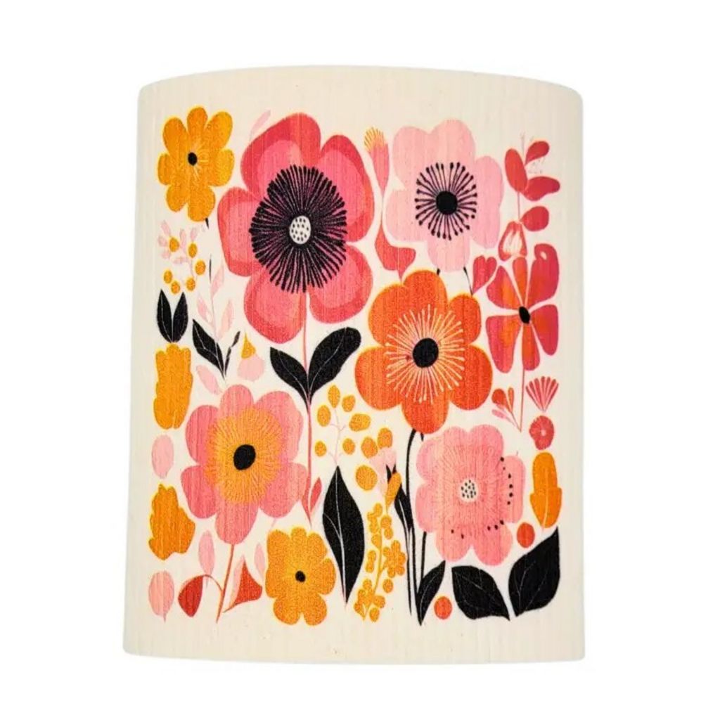 summer flower garden swedish dishcloth