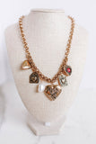 Gold Charm Necklace-lockets Hearts Pearl Necklace