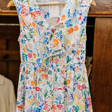 Colorful Print Bow Tie Dress