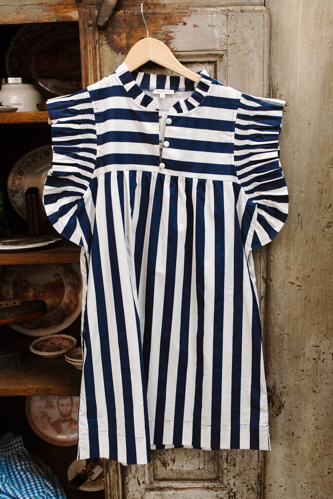 Navy Ruffle Dress