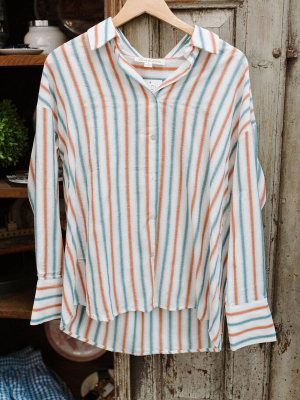 multi blue long sleeve striped shirt