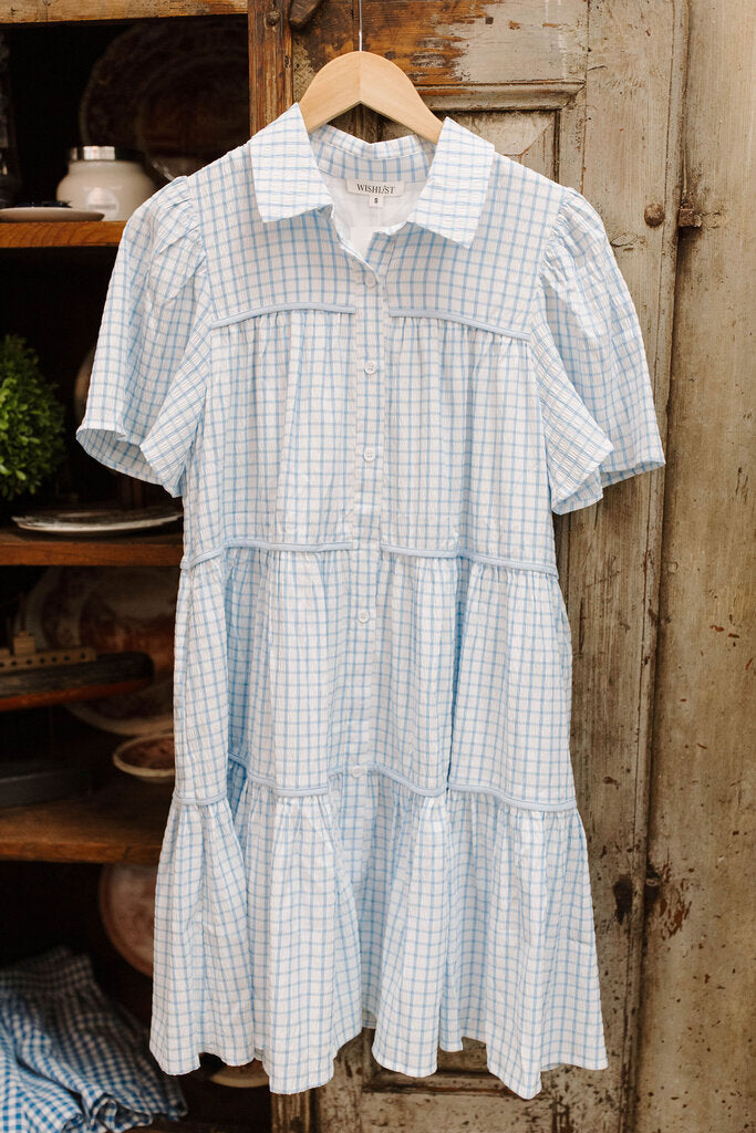 Plaid Button-up Mini Dress