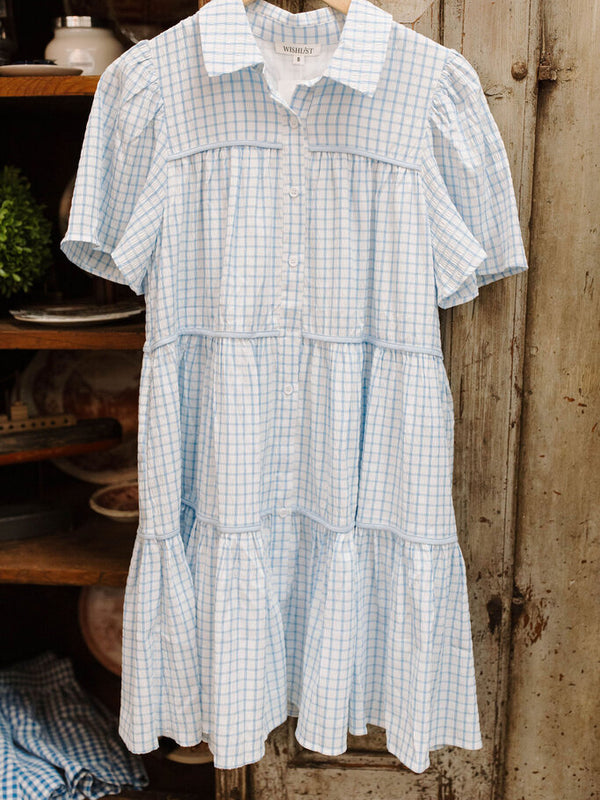 Plaid Button-up Mini Dress