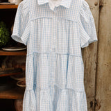 Plaid Button-up Mini Dress