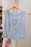 light blue Sleeveless Square Neck Vest
