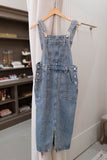 denim overall midi skirt