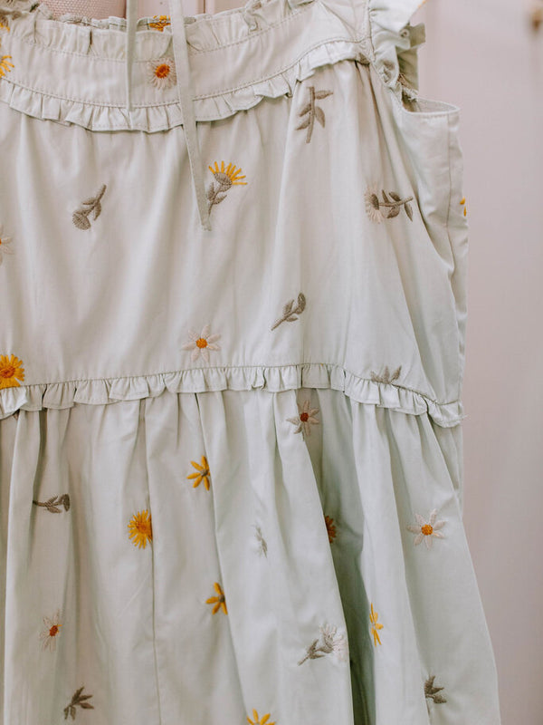 Sage Embroidered Dress