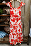 Coastal Red Tiered Dress