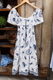 ivory printed midi dress