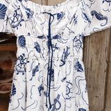 ivory printed midi dress