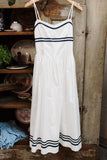ivory spaghetti strap smocked midi dress