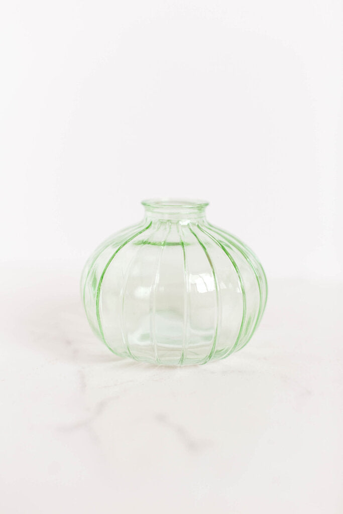 Green Round Glass Bud Vase | 3.15"