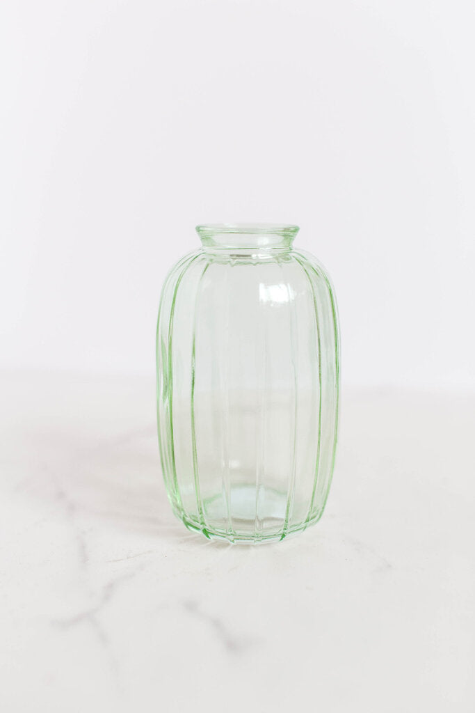 Green Tall Glass Bud Vase | 4.7"