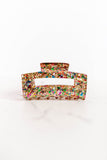 multi glitter rectangle hair claw