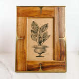 Picture Frame, Wood & Brass 4x6