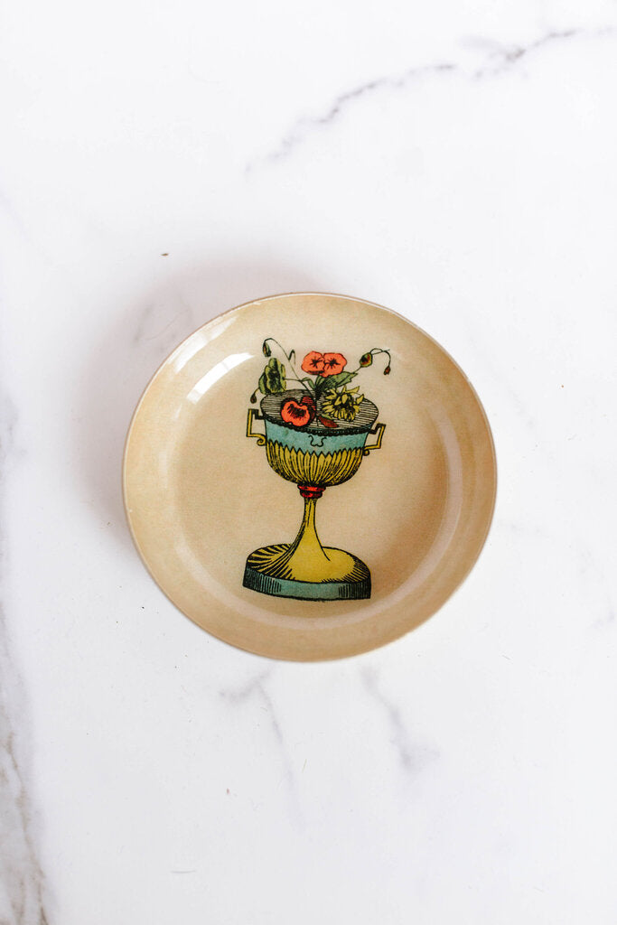 Round Enamel Tray - Tarot Cup