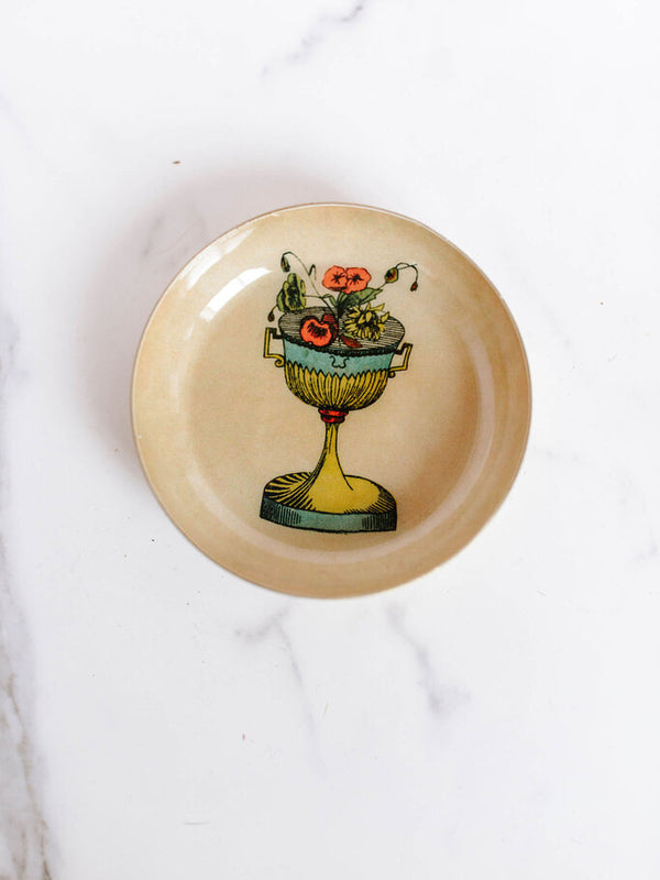 Round Enamel Tray - Tarot Cup