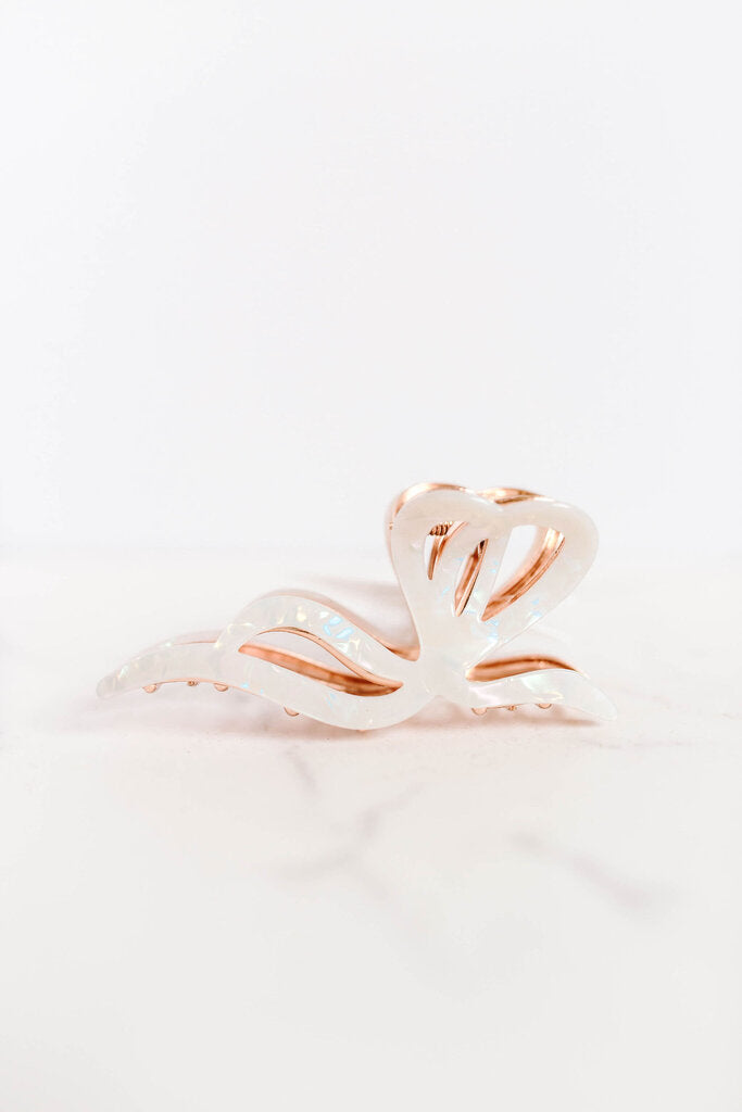 opal bow hair claw