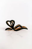 black bow hair claw