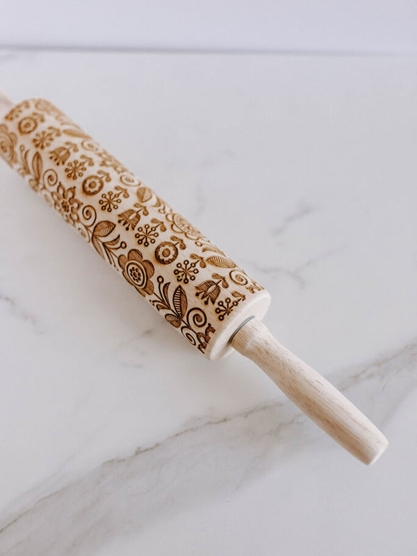 Floral Embossed Rolling Pin