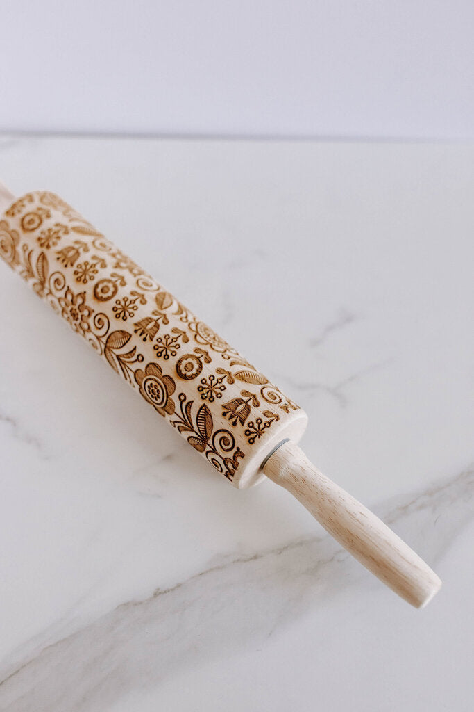 Floral Embossed Rolling Pin