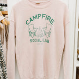 campfire social club in soft pink sweatshirt