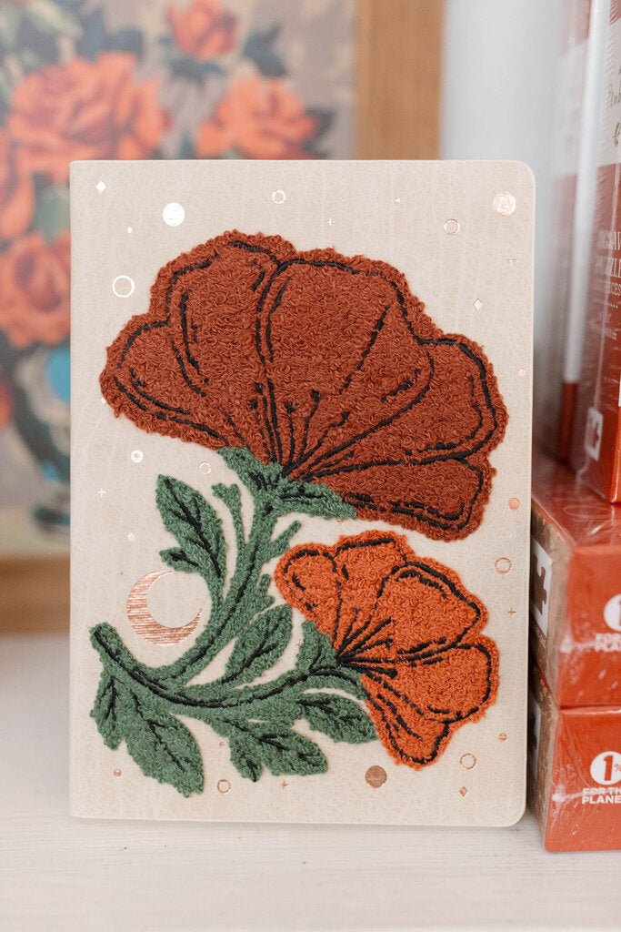 Double Bloom Embroidered Journal Notebook