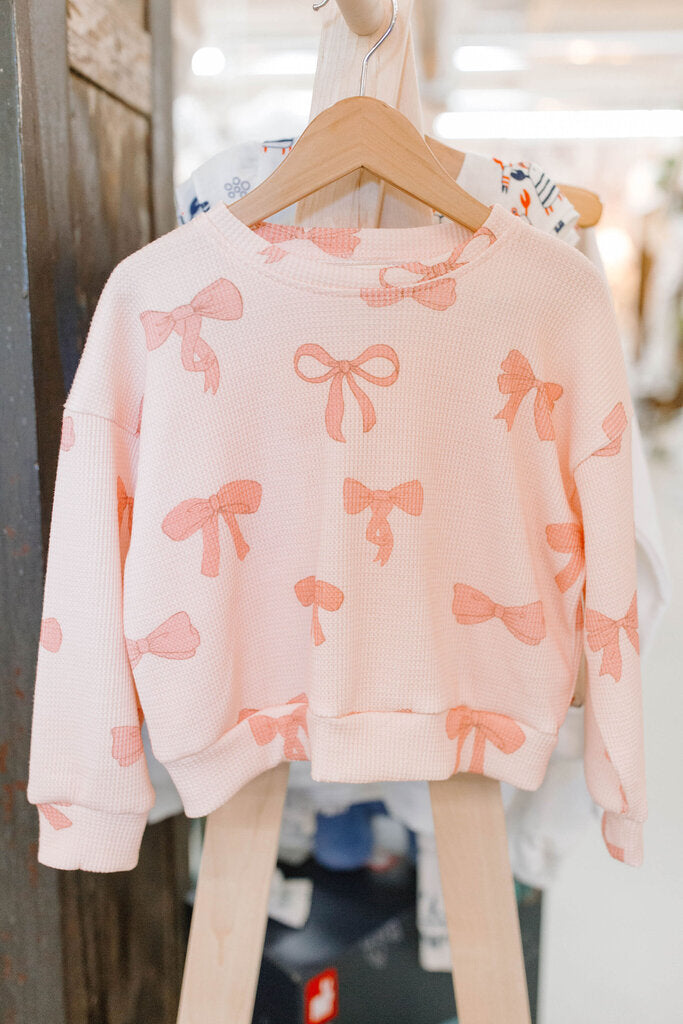 pink bow waffle lounge set