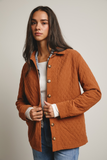 chestnut diamond quilted corduroy button up jacket