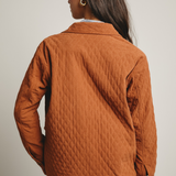 chestnut diamond quilted corduroy button up jacket