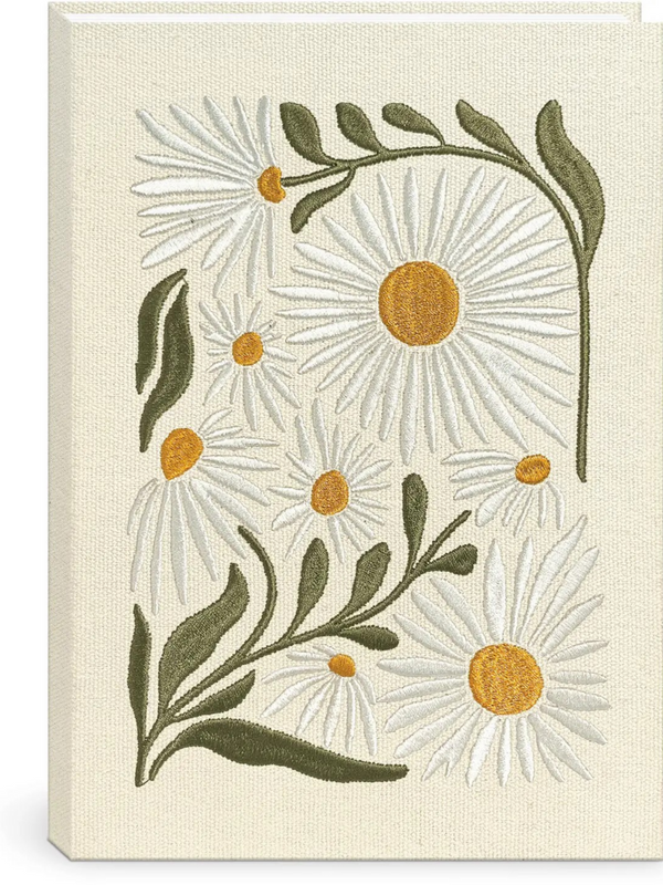 Fabric Embroidered Journal Flower Market Daisy