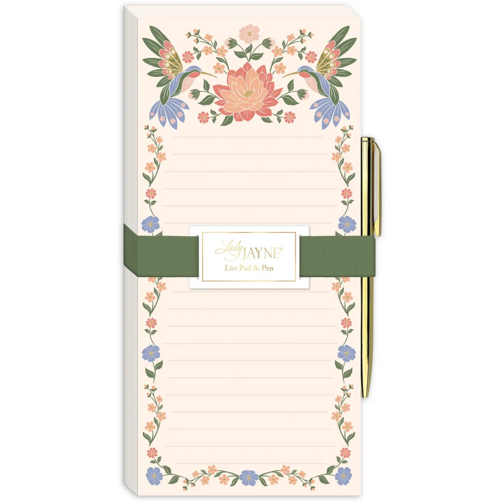 Hummingbirds Magnetic List Pad with Pen