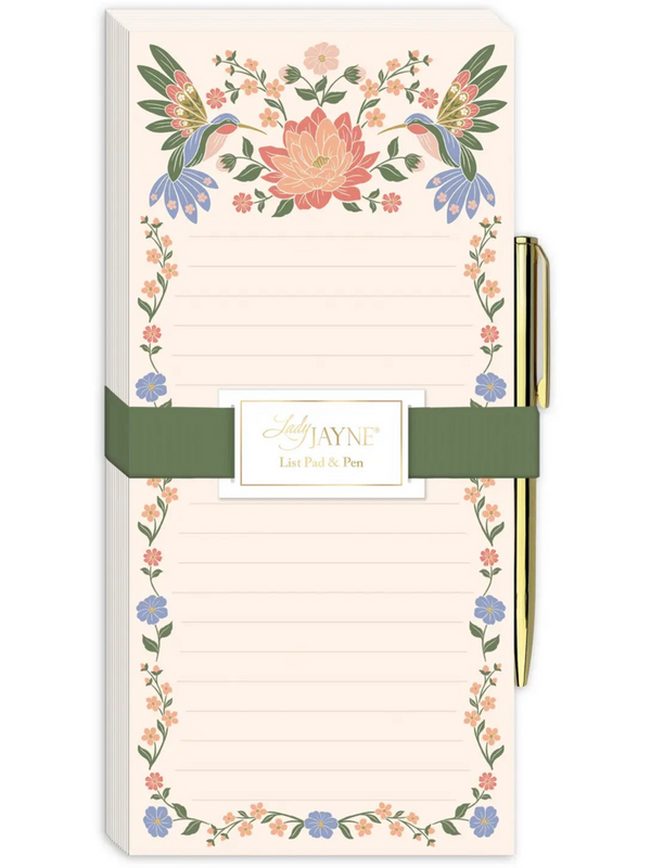 Hummingbirds Magnetic List Pad with Pen