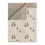 organic cotton poppy print knitted baby blanket