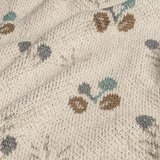 organic cotton poppy print knitted baby blanket