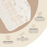 3 piece farmhouse goose burp cloth set