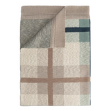 farmhouse knitted plaid blanket