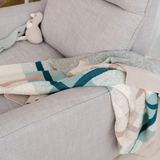 farmhouse knitted plaid blanket