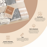 3 piece woodland animal burp cloth set