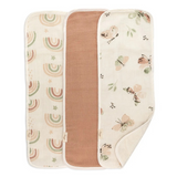3 piece rainbows and butterflies burp cloth set
