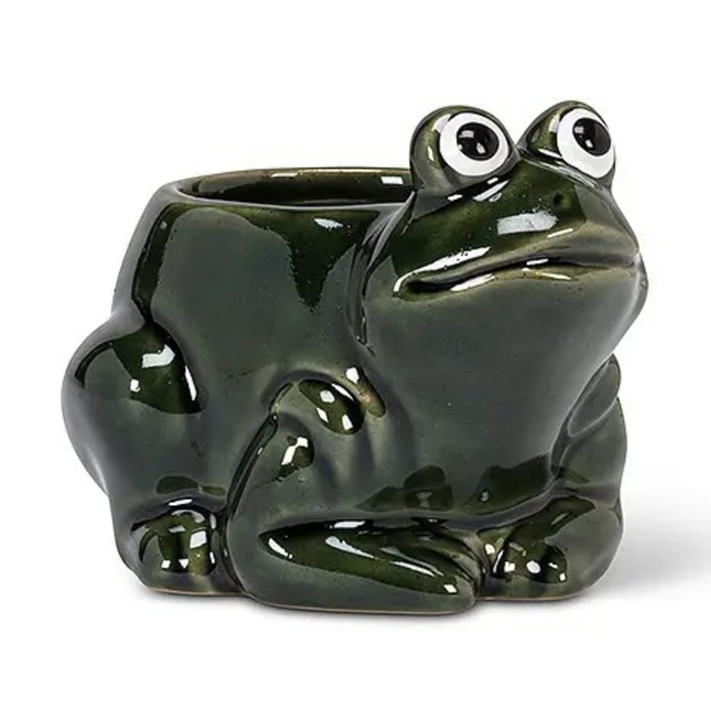 Small Crouched Frog Planter
